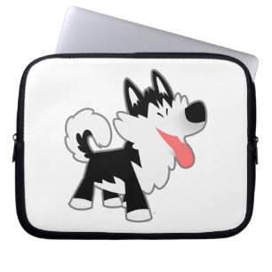 Cute Cartoon Siberian Husky Laptop Case