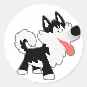 Cute Cartoon Siberian Husky Sticker
