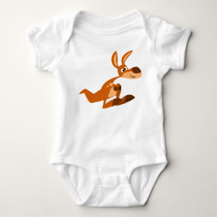 Cute Cartoon Silly Kangaroo Baby Bodysuit