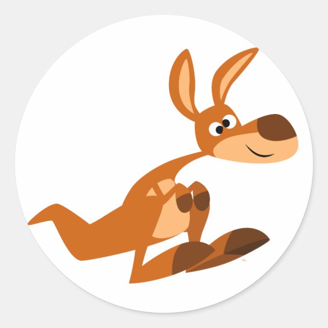 Cute Cartoon Silly Kangaroo Sticker (Front)