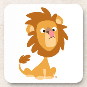 Cute Cartoon Silly Lion Set of Coasters