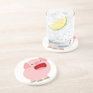 Cute Cartoon Singing Pig Coaster