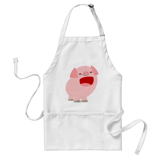 Cute Cartoon Singing Pig Cooking Apron (Front)