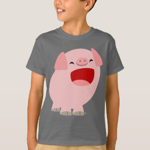Cute Cartoon Singing Pig Kids T-Shirt