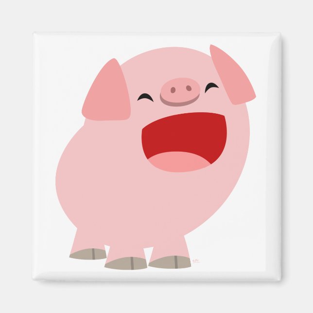 Cute Cartoon Singing Pig Magnet (Front)
