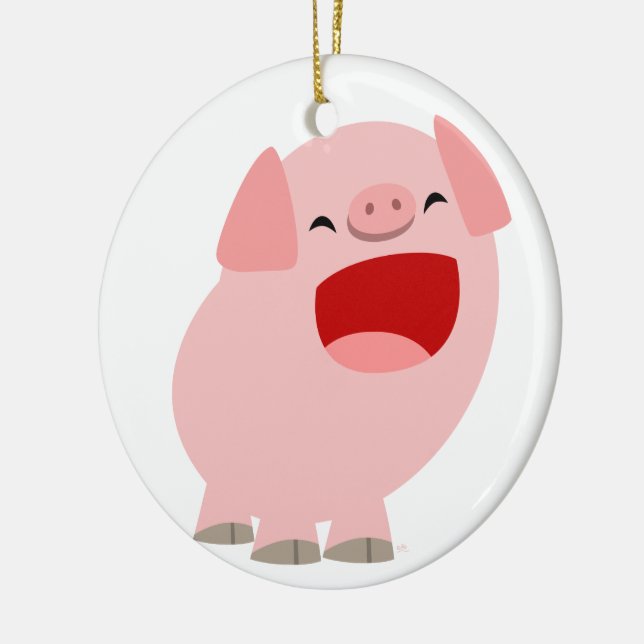 Cute Cartoon Singing Pig Ornament (Left)
