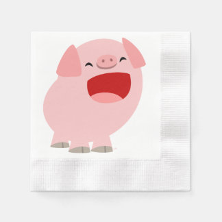 Cute Cartoon Singing Pig Paper Napkins