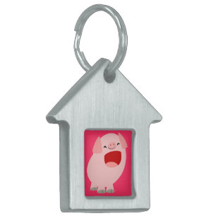 Cute Cartoon Singing Pig Pet Tag