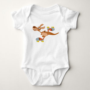Cute Cartoon Skating Kangaroo Baby Apparel Bodysuit