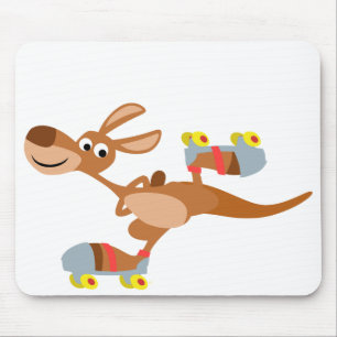 Cute Cartoon Skating Kangaroo Mousepad