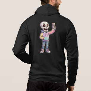 Cute Cartoon Skeleton Selfie - Full Body Trendy  Hoodie