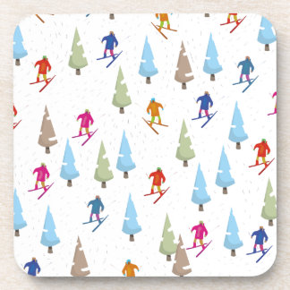 Cute Cartoon Ski slope pattern Coaster