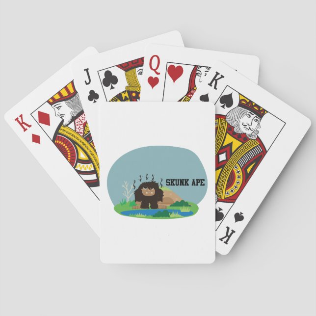 Cute Cartoon Skunk Ape Playing Cards (Back)