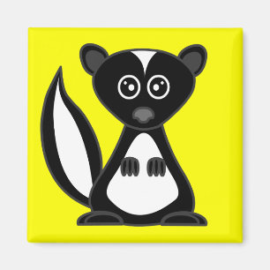 Cute Cartoon Skunk Yellow Magnet