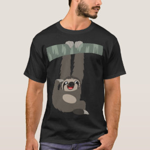Cute Cartoon Sloth Dangling From a Branch T-Shirt