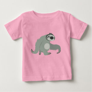 Cute Cartoon Sloth in a Hurry Baby T-Shirt