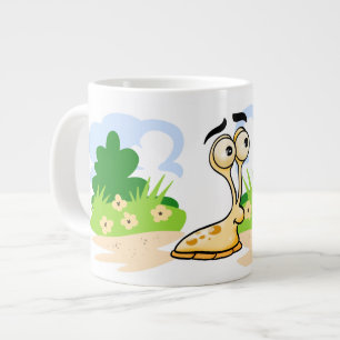 Cute Cartoon Slug Large Coffee Mug
