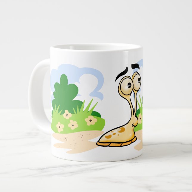 Cute Cartoon Slug Large Coffee Mug (Front Left)
