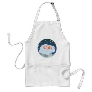 Cute Cartoon Slumbering Piglets Apron