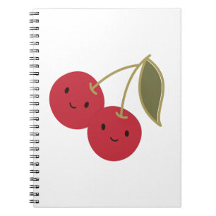 Cute Cartoon Smiling Kawaii Cherries Notebook
