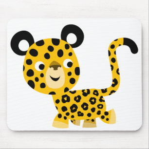Cute Cartoon Smiling Leopard Mousepad