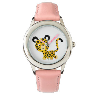 Cute Cartoon Smiling Leopard Watch