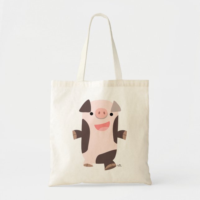 Cute Cartoon Smiling Pig Bag (Front)