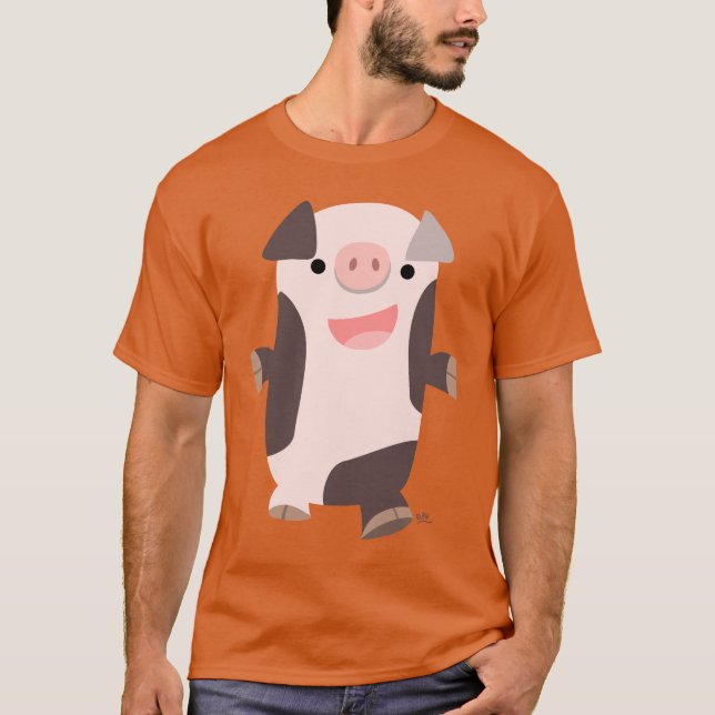 Cute Cartoon Smiling Pig T-shirt (Front)