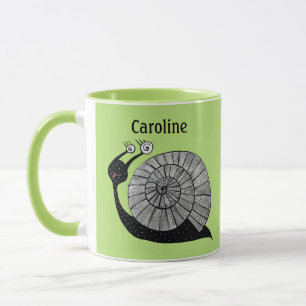Cute Cartoon Snail Green Kids Mug