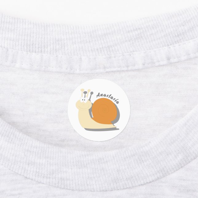 Cute Cartoon Snail Personalised Labels – Custom  (Affixed)