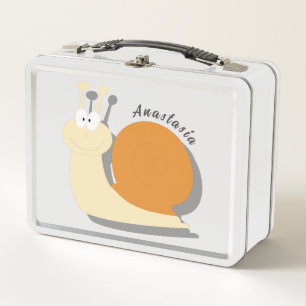 Cute cartoon snail Personalised Metal Lunch Box