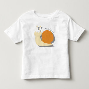 Cute Cartoon Snail Personalised Toddler T-Shirt 
