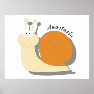 Cute cartoon snail Personalized Poster