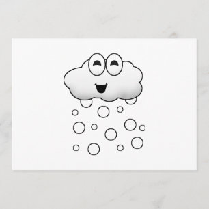 Cute Cartoon Snow Cloud Invitation