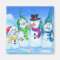cute cartoon snowmen family magnet