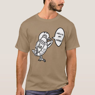 Cute Cartoon Sparrow Bird retro T-Shirt