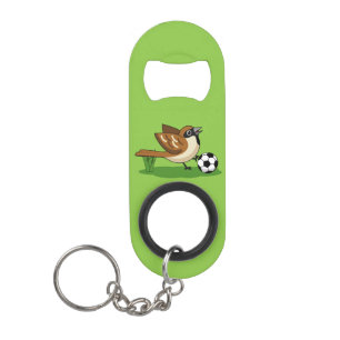 Cute Cartoon Sparrow Playing Soccer