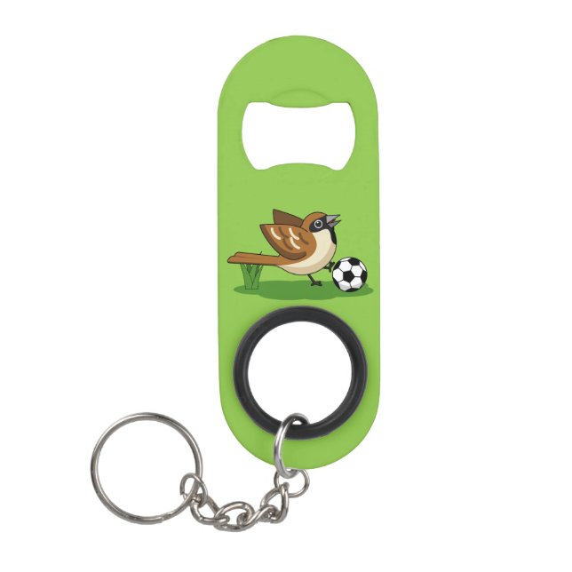 Cute Cartoon Sparrow Playing Soccer (Front)