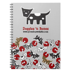 Cute Cartoon Spotted Doggies & Bones Pet Notebook