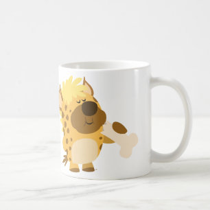 Cute Cartoon Spotted Hyena Crushing a Bone Mug