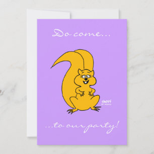 Cute Cartoon Squirrel All Occasions Funny Party Invitation