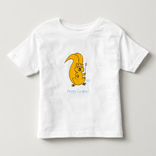 Cute Cartoon Squirrel Happy Camper Marshmallows Toddler T-Shirt
