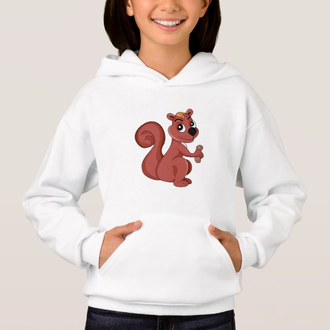 Cute cartoon squirrel with a peanut  (Front)