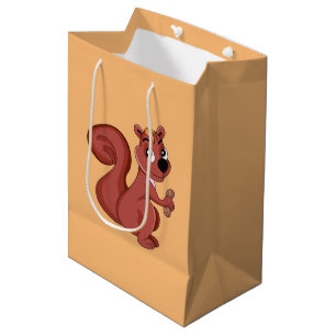 Cute cartoon squirrel with a peanut  medium gift bag