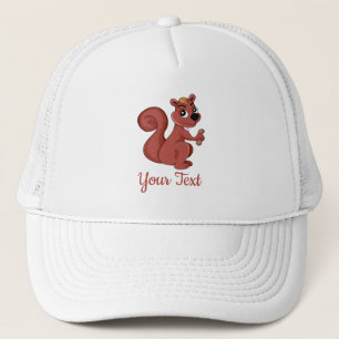Cute cartoon squirrel with a peanut  trucker hat