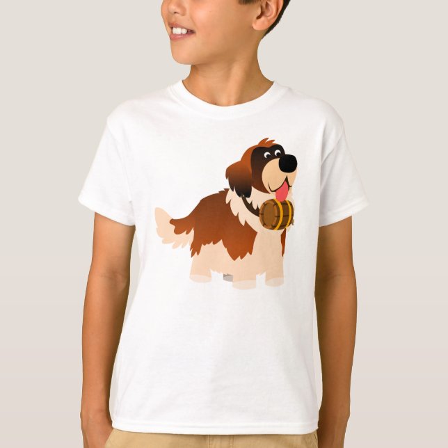 Cute Cartoon St Bernard Children T-Shirt (Front)