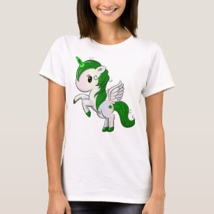 Cute Cartoon St. Patrick's Day Unicorn Pegasus T-Shirt