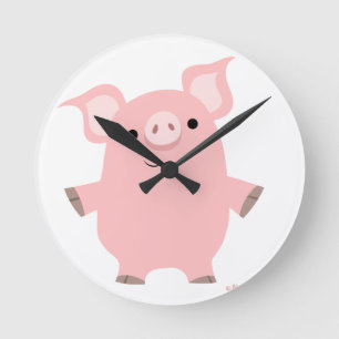Cute Cartoon Standing up Pig Clock