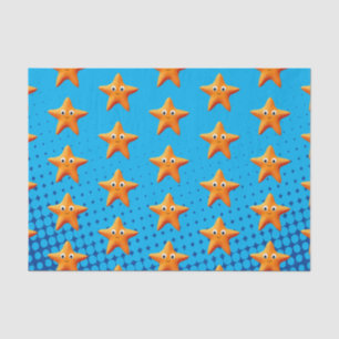 Cute Cartoon Starfish Blue Ocean Tissue Paper