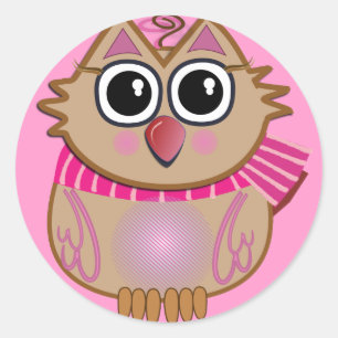 Cute cartoon sticker with Owl
